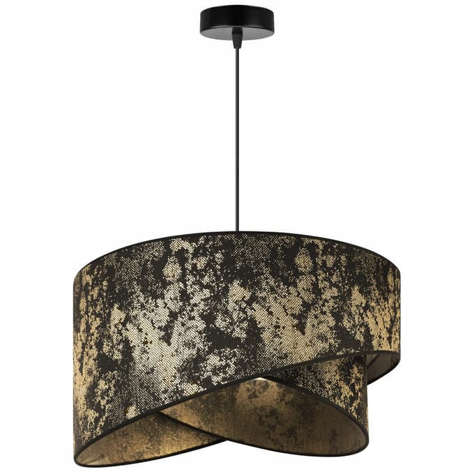 Light Home WERONA - Hanglamp 1-Lichts - Stoffen Kap Ø45 cm Goud/Zwart