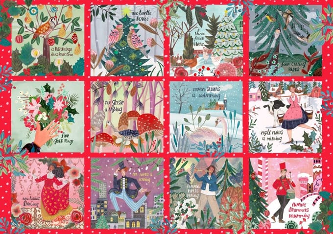 Pieces & Peace kerst puzzel 2000 stukjes - 12 Days of Christmas.