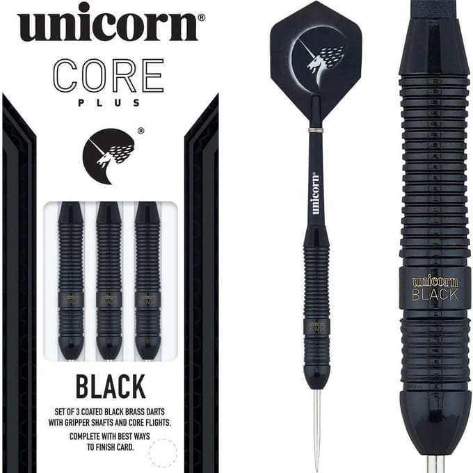 Unicorn Core Plus Black Brass - Dartpijlen