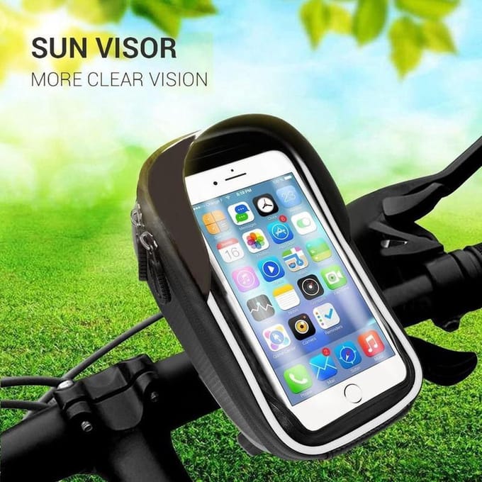 Telefoonhouder Fiets Waterdicht - Smartphone Houder - GSM Houder - Universeel - Incl. Opbergvakje!
