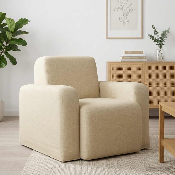 vidaXL - Fauteuil - Crèmekleurig - Stof