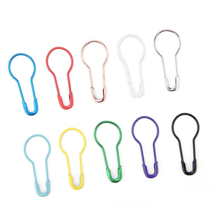 300 Stuks Kleurrijke Kalebas Vorm Tag Ambachtelijke Veiligheidsspelden Metalen Clips Kleding Accessoires white