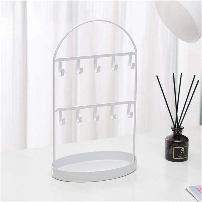 Sieraden Display Stand - Sieradenhouder Organizer - Sieraden Opbergen - Stabiele Brede Basis - 31cm Hoog - Wit