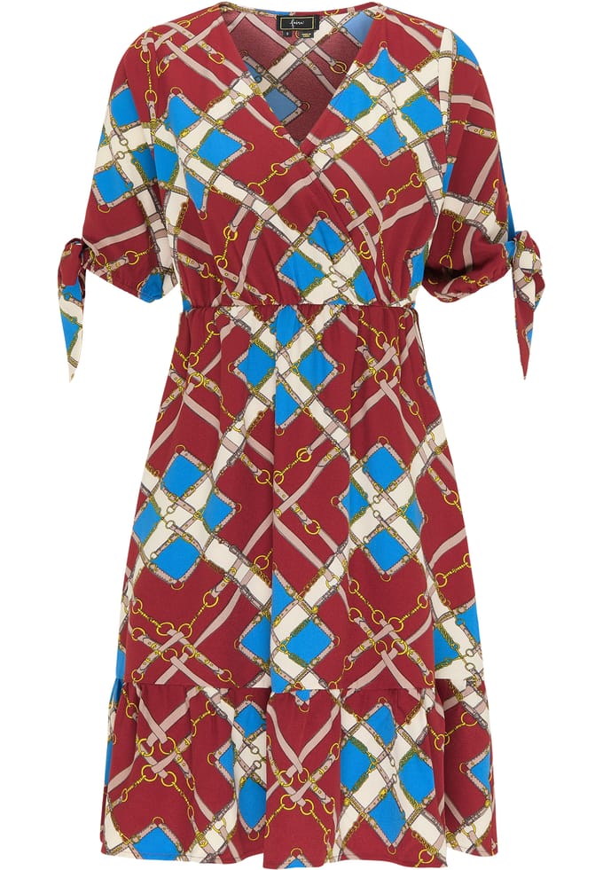 Faina Zomerjurk Dames Rood Veelkleurig