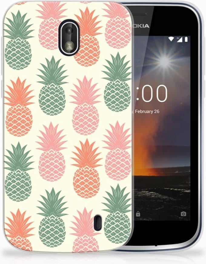 Nokia 1 Siliconen Case Ananas