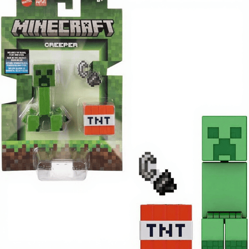 Mattel Minecraft Biome Builds Creeper Figuur - JCN29, 8 cm