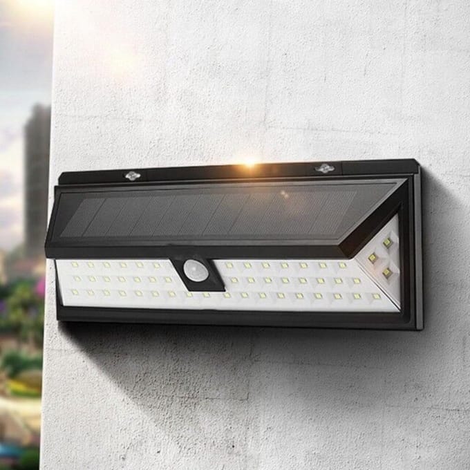 Set van 4 Solar Buitenlampen met Bewegingssensor - 66 LED Walverlichting Draadloos