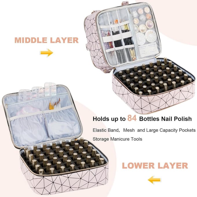 Nagellak organiser - Opbergdoos make-up - Transparant - Beauty box