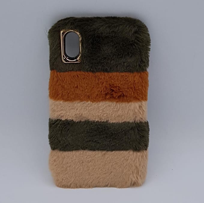 zacht pluizig – bont – case Geschikt voor iPhone X – konijnenbont