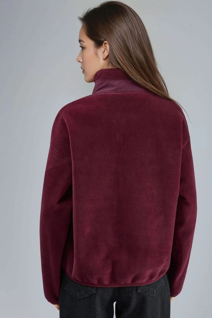 Ritskraag Pluche Gebreide Sweatshirt met Zak