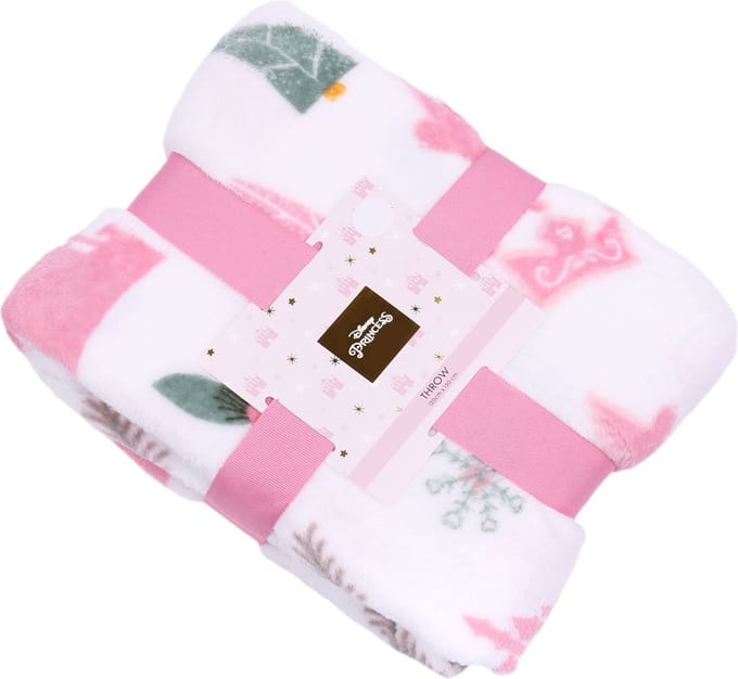 Wit-roze sprei / deken 120 cm x 150 cm Disney Princess