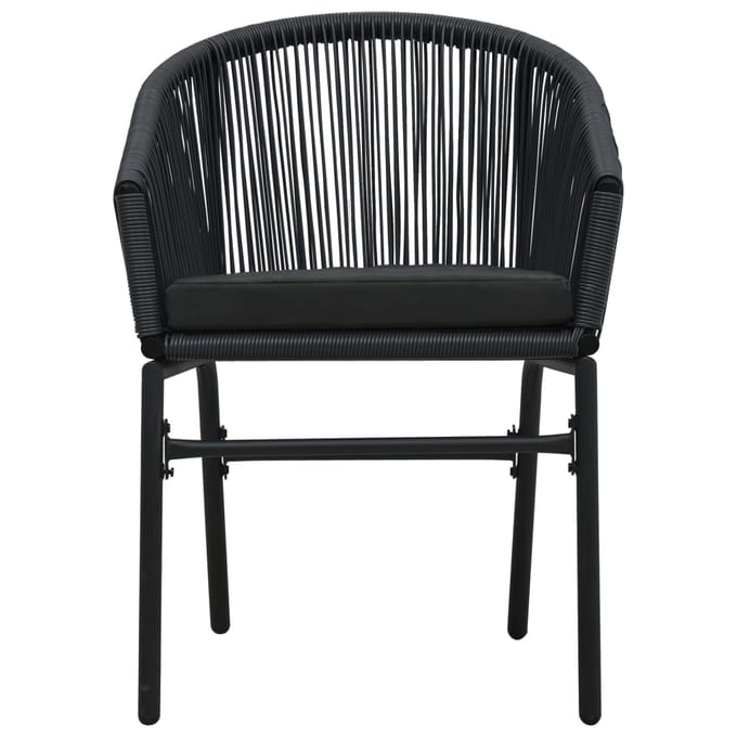 vidaXL - Tuinstoelen - 2 - st - PE-rattan - zwart
