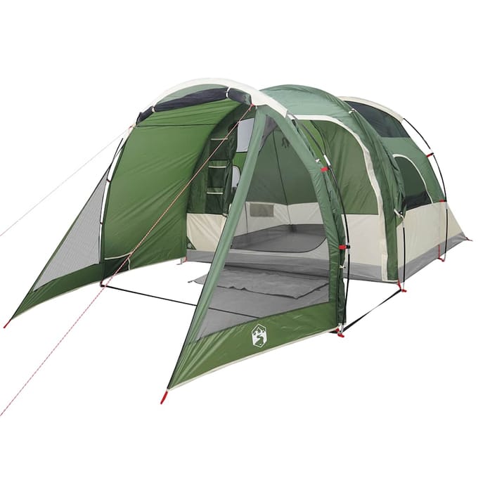 Vidaxl Tente de Camping, 4 Personnes, Tunnel, Vert, Imperméable