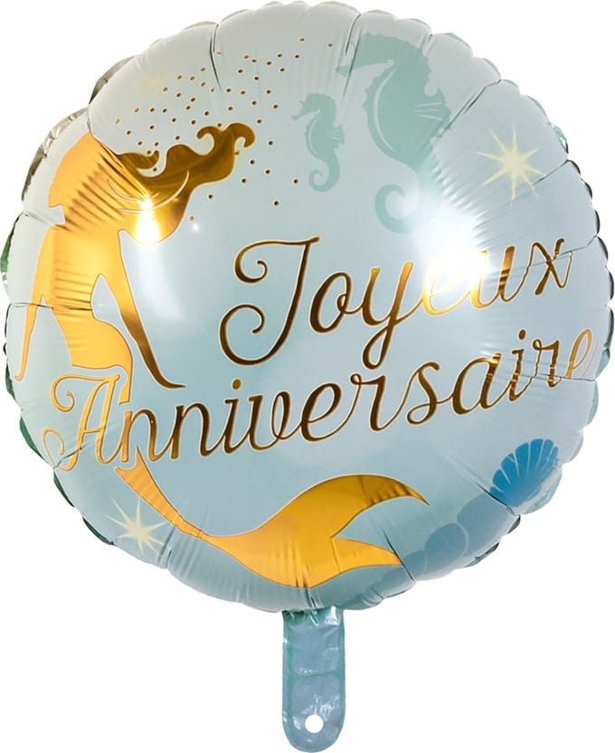 Boland - Folieballon Zeemeermin 'Joyeux Anniversaire' - Multi - folieballon