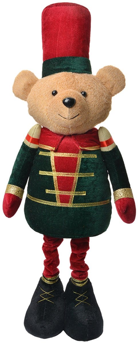 Clayre & Eef Kerstdecoratie Beeld Beer 25x15x58 cm Bruin Textiel