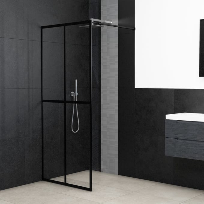 vidaXL - Inloopdouchewand - 90x195 - cm - transparant - gehard - glas