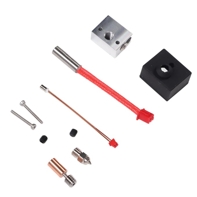 Kit Hotend d'imprimante 3D Hot End 300 degrés Buse Gorge Bloc de chauffage 24V 40W Ensemble pour Ender 3 S1 red