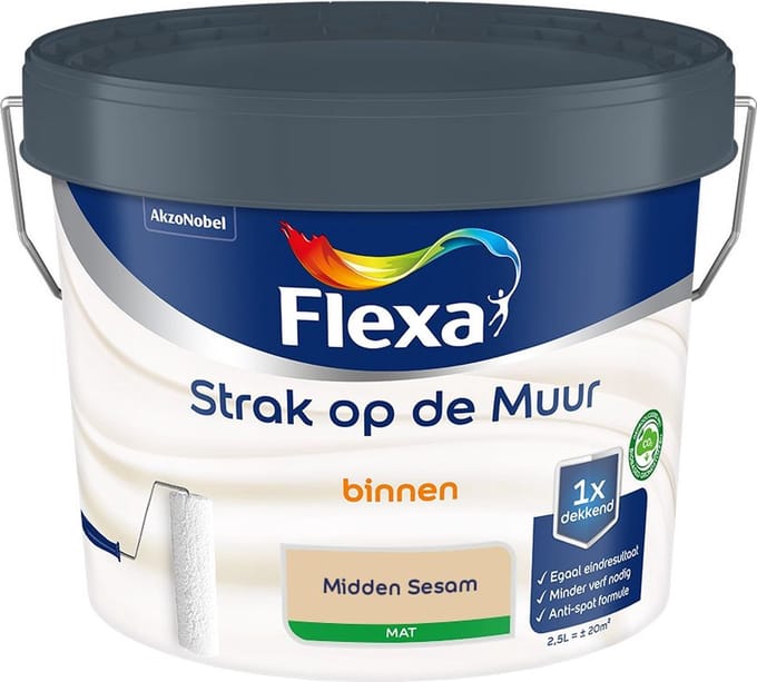 Flexa - Strak Op De Muur Binnen Mat - Midden Sesam - Mengverf - 2,5 L