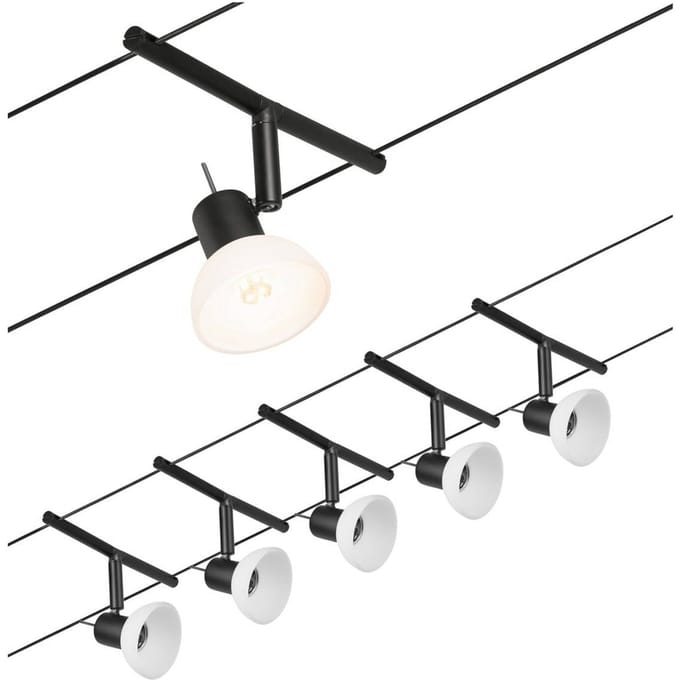 Paulmann Wire Systems 94450 Kabelsysteem compleet GU5.3 Zwart (mat), Chroom