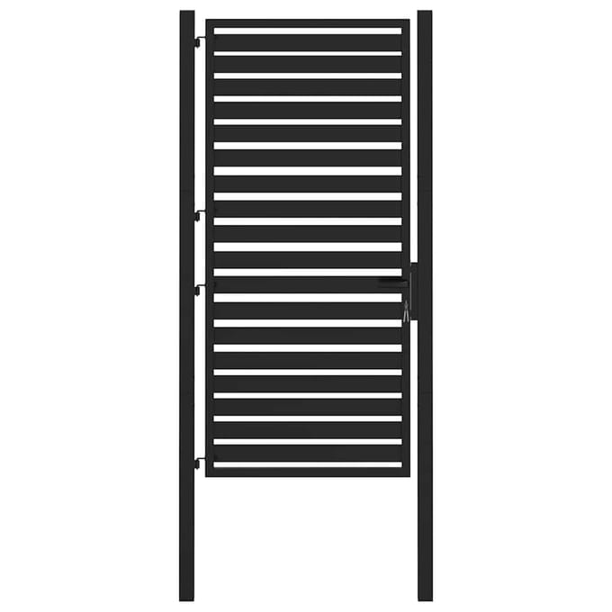 vidaXL - Tuinhek - afsluitbaar - 100x180 - cm - aluminium - zwart