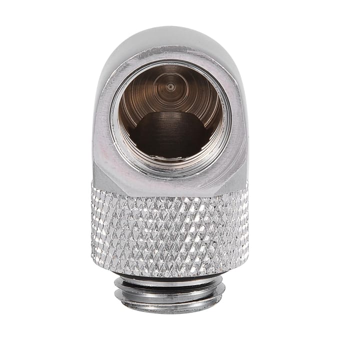 90 Graden PC Waterkoeling Twee touch Fitting G14 Draad Elleboog Barb Aansluiting voor Buis Zilver zilver
