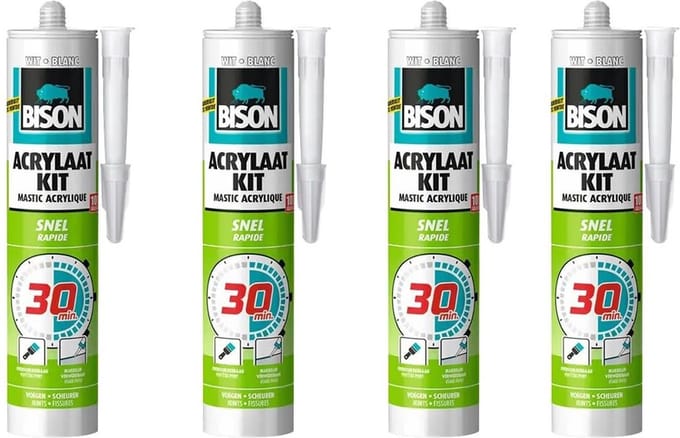 Bison® Acrylaatkit - wit - snel - 4 stuks - KD set