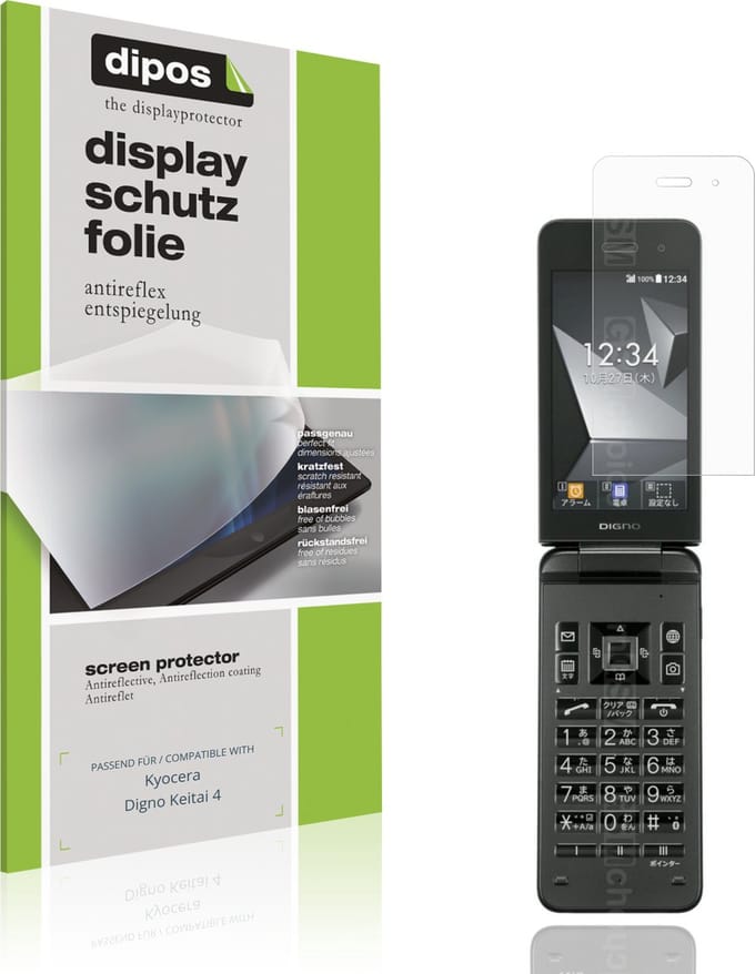 dipos – 4x Matte Beschermfolie geschikt voor Kyocera Digno Keitai 4 | Krasbestendige & antireflecterende Screenprotector Ultra-Thin