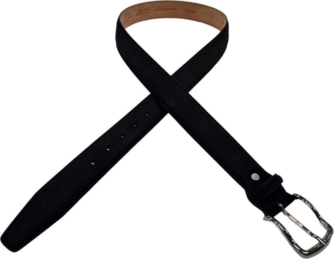 Schins Lorenzo Suede Heren Riem - Zwart - 120cm
