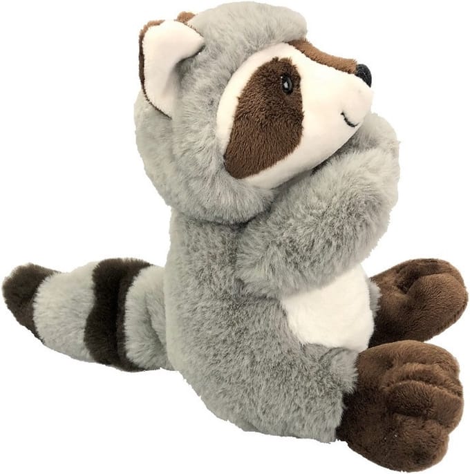 Inware pluche wasbeer knuffeldier - grijs/bruin - zittend - 21 cm