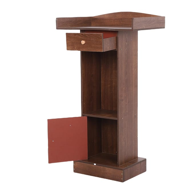 Podium Hout Modern Minimalisme Grote Tafelblad Spreekstoel voor Presentatie Lezing Klaslokaal black