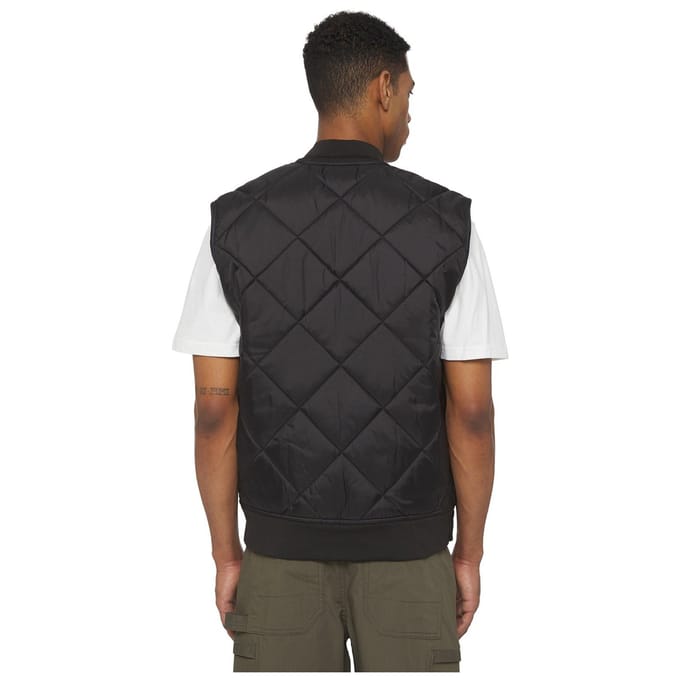 Dickies Diamantgequilted Vest Heren Zwart Gilets