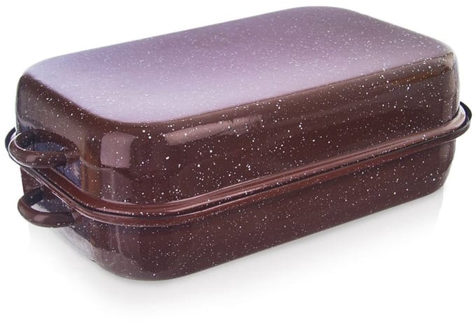 Orion - Rechthoekige Emaliërde Braadpan - 1,5L - Inclusief Deksel
