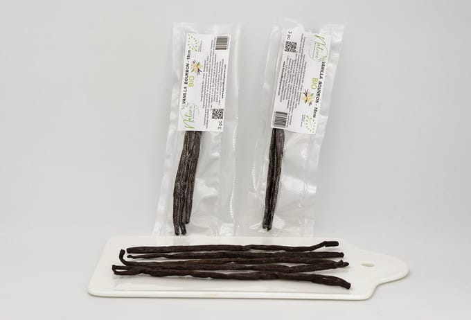 Vanillestokjes - Premium Grade A Bourbon Madagaskar Biologisch - 3 stuks - 18 cm - NL-BIO-01