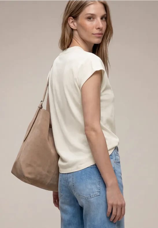 Shirt met overhangende schouders en V-hals