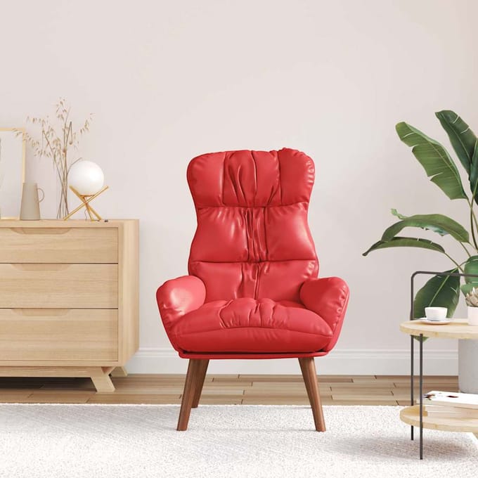 vidaXL - Fauteuil - Rood - 69 - x - 74 - x - 93 - cm - Kunstleer