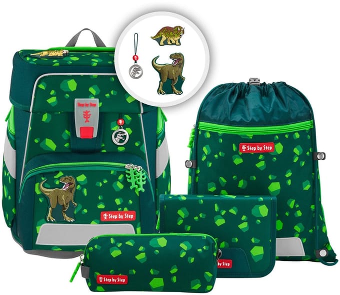 Step by Step schooltas Space Schulranzen-Set 5-delig Dino Targo donkergroen