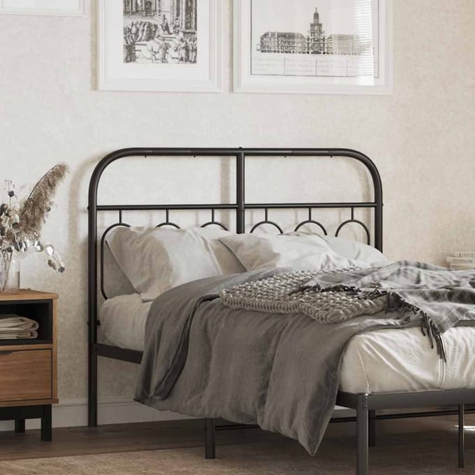 vidaXL - Vervangend - hoofdbord - 120 - cm - metaal - zwart