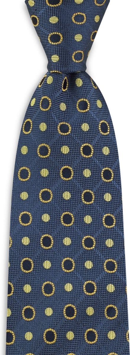 We Love Ties - Stropdassen - Stropdas Roundabout - blauw / geel
