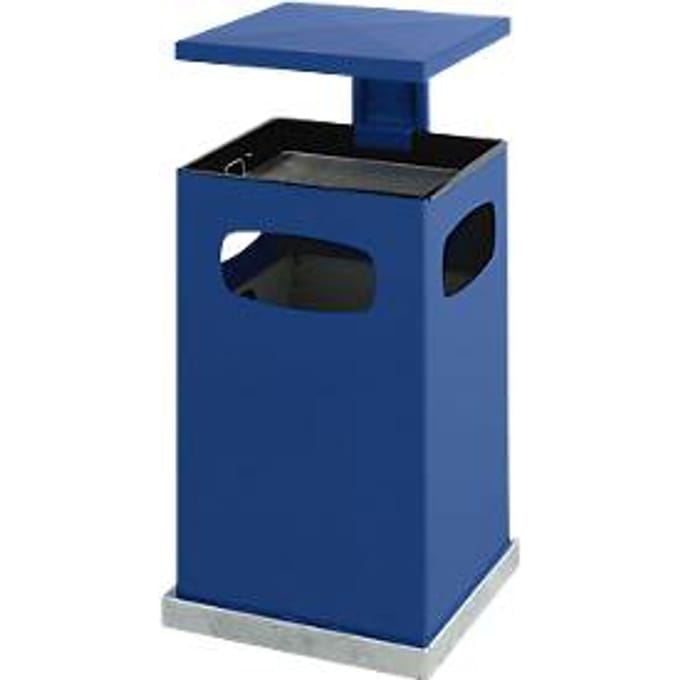 Asbak-prullenbak met afneembaar dak, 72 liter, blauw