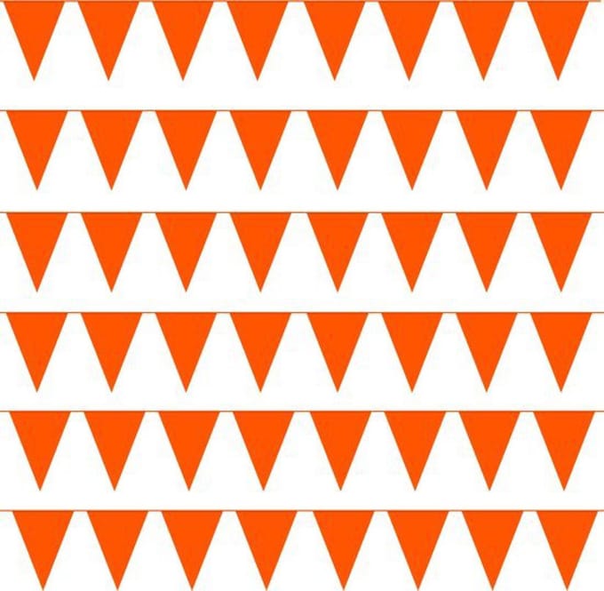 Fjesta© Oranje Vlaggenlijn - Set van 20x 10 meter - 200 meter