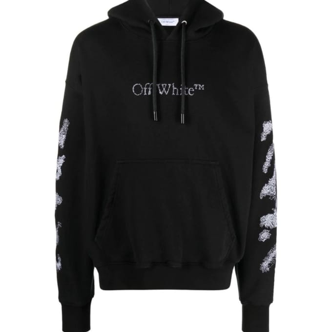 Off-white Diags Bit Book Skate Hoodie Zwart