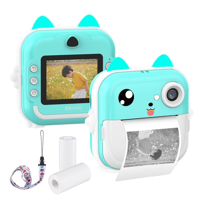 Leuke Kids Instant Camera 24MP Kids Digitale Camera Kinderen Instant Print Camera met 2,4-inch IPS groen