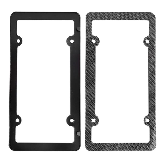 2 stuks Koolstofvezel Kentekenplaathouder Cover met Schroefdop voor Amerikaanse Auto