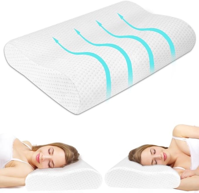 Allecto - Luchtlaag-traagschuim kussen - Ergonomisch slaapkussen - 55