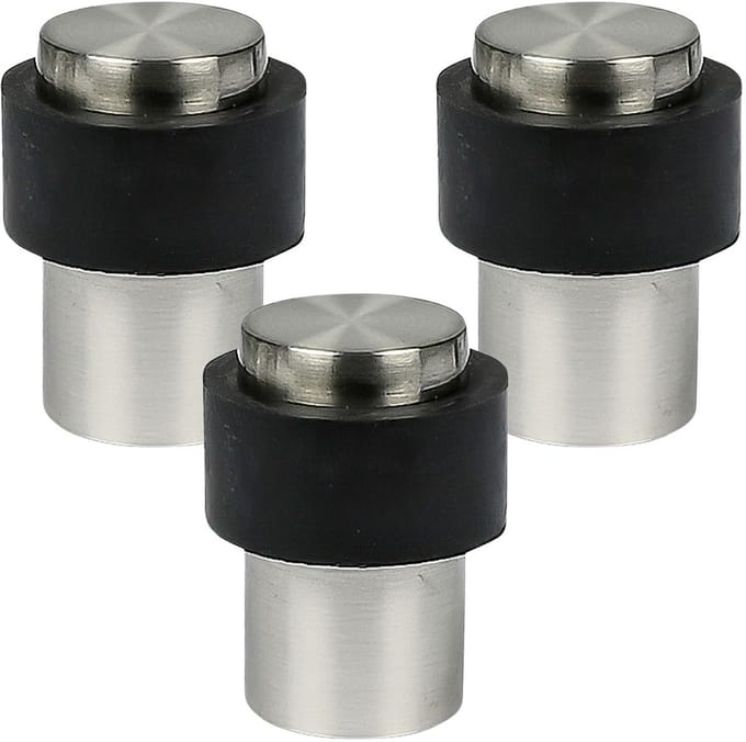 Benson Deurstopper - 3x - zilverkleurig - met schroef montage - H4 x D3 cm - deurbuffer