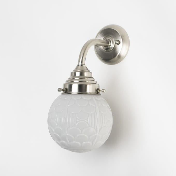 Wandlamp Arcade Curve Matnikkel - Art Deco Trade