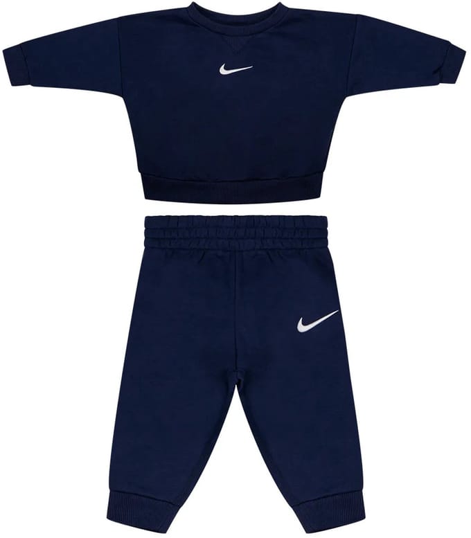 Nike Kids Essential Fleece Crew Set Blauw 9 Months Jongens,Meisjes