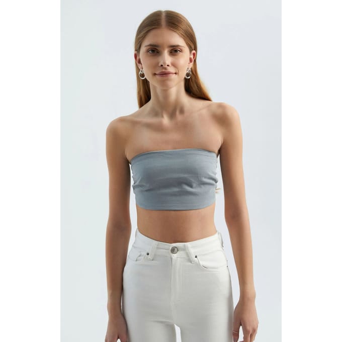 Strapless Basis Crop Top