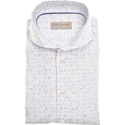 John Miller Overhemd Vintage Duo-Tone Linen Blend Licht Blauw / male