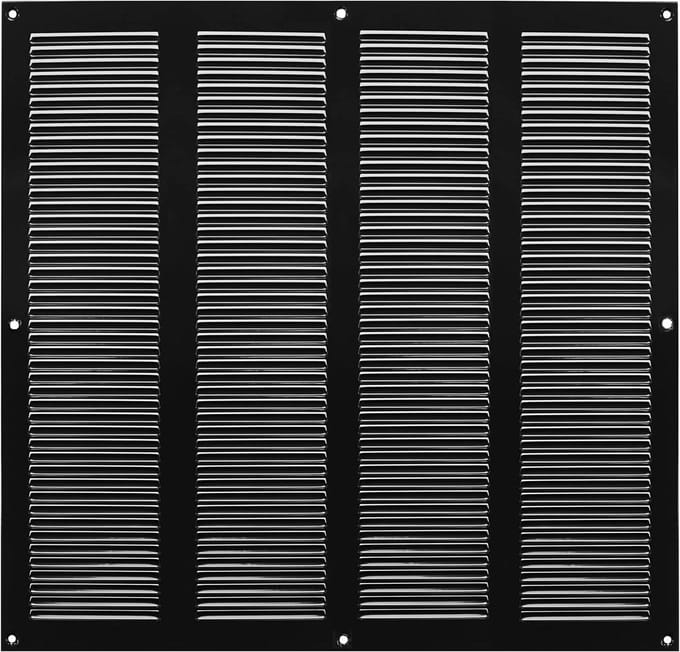 Ventilatierooster Metaal - Ventilatiekap Muggengaas - Ventilatie Optimaliseren - Met Geïntegreerd Muggengaas - 400x400mm - Zwart